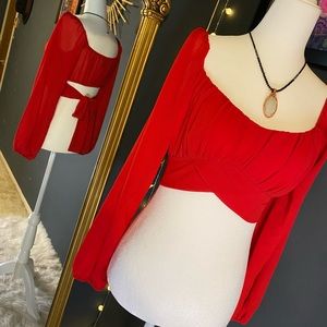 Red forever, 21 tieback crop top